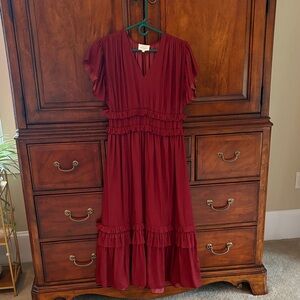 Elegant rust/red Midi Dress